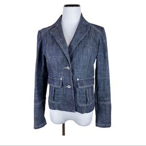Heine Size S Fitted Denim Blue Jean Blazer